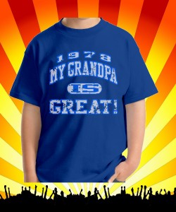 YOUTH - His/Her - Gildan Cotton T-shirt - 1978 My Grandma is GREAT! Design Zoom