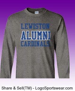 Unisex 100% Heavyweight Ultra Cotton Long Sleeve Adult T-Shirt - Lewiston Alumni Cardinals Design Zoom